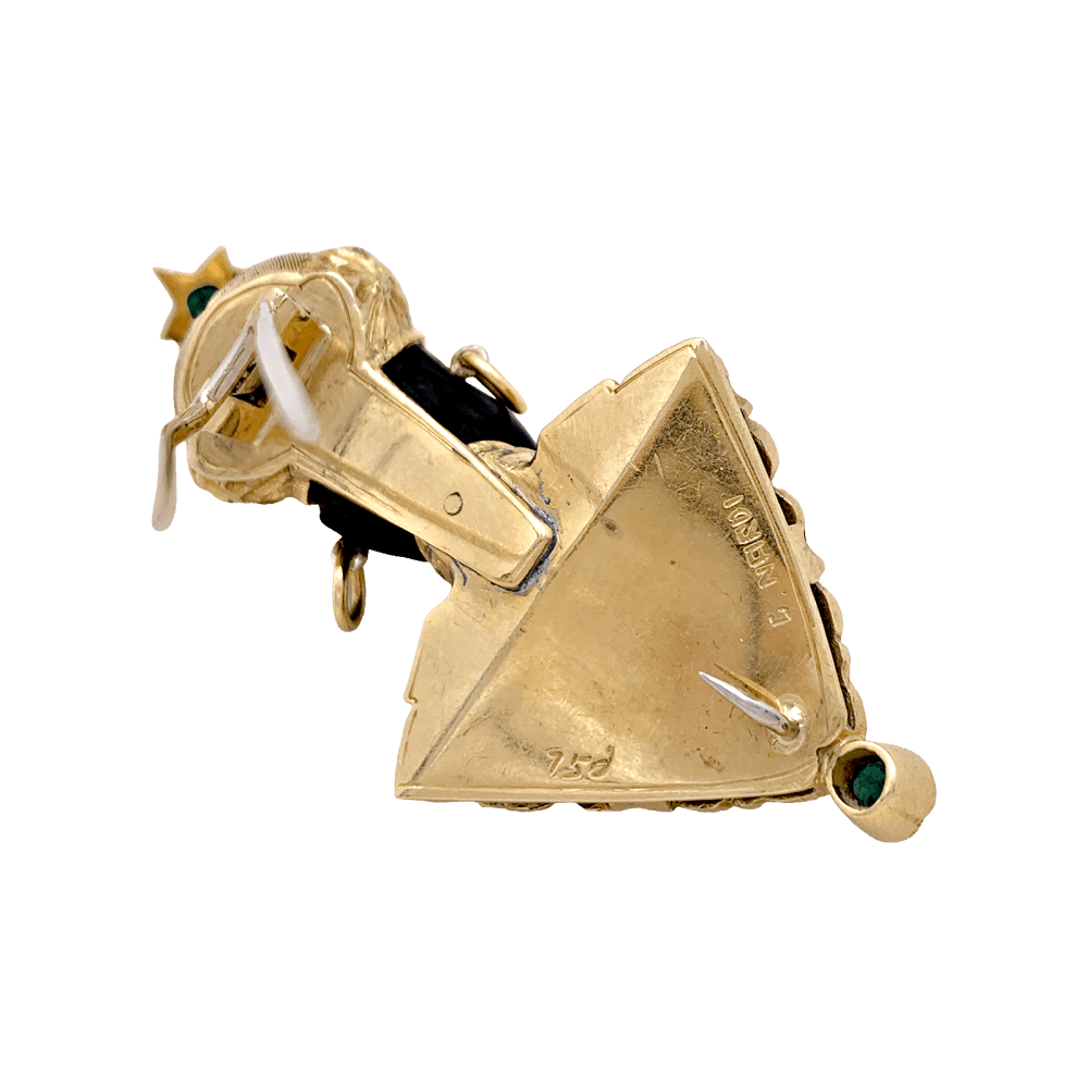 Broche G.NARDI, "Moretto", or jaune, émeraudes, ébène. 6