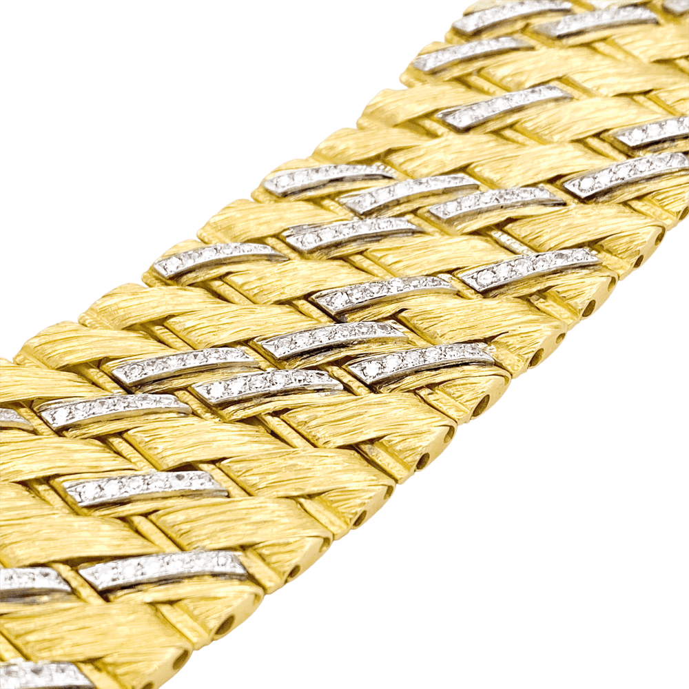 Bracelet Sterlé Paris, or jaune, platine, diamants. 3