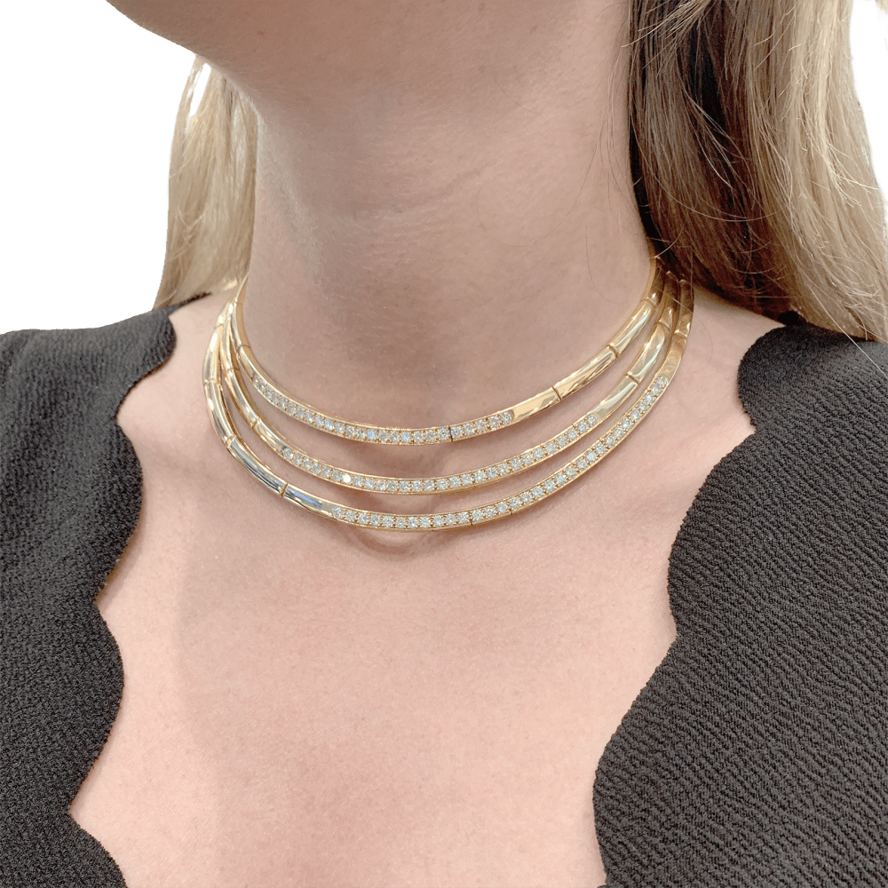 Collier Van Cleef & Arpels, or jaune et diamants.  6
