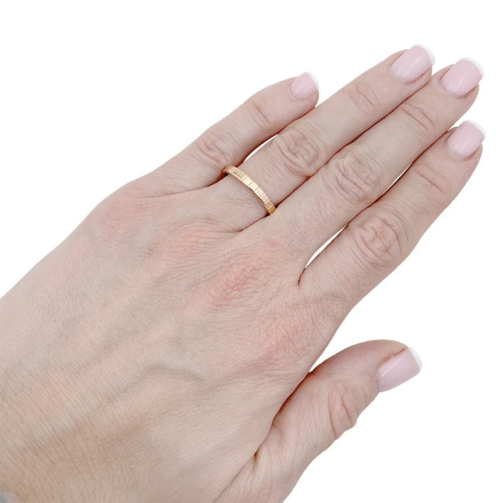 Bague Chopard "Ice Cube" or rose. 6
