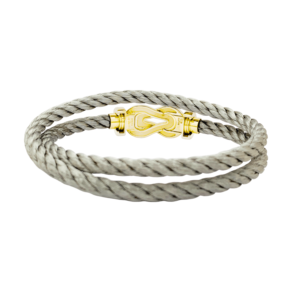 Bracelet Fred, "Chance infinie", or rose et acier. 4