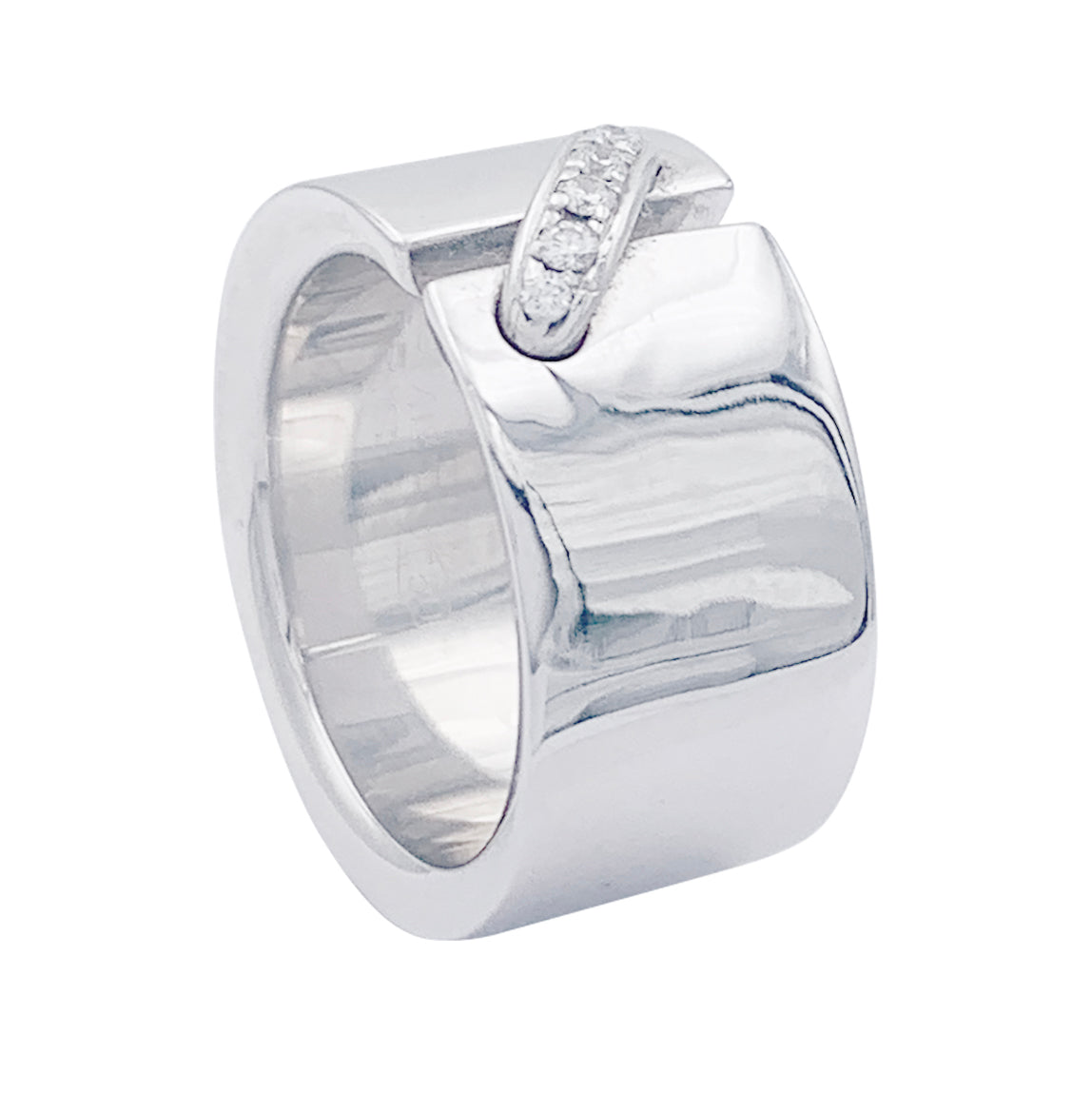 Bague Chaumet,"Liens", or blanc et diamants, lien unique. 2