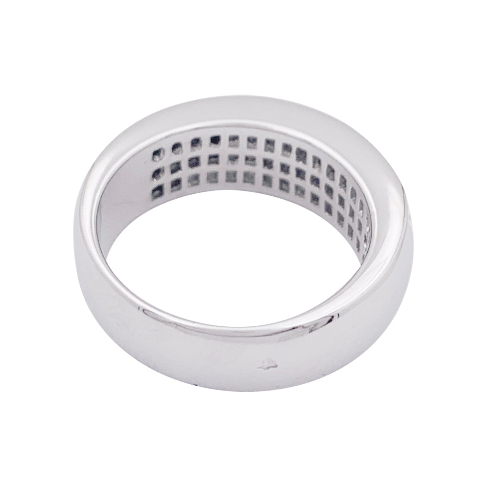 Bague pavage or blanc, diamants princesse. 5