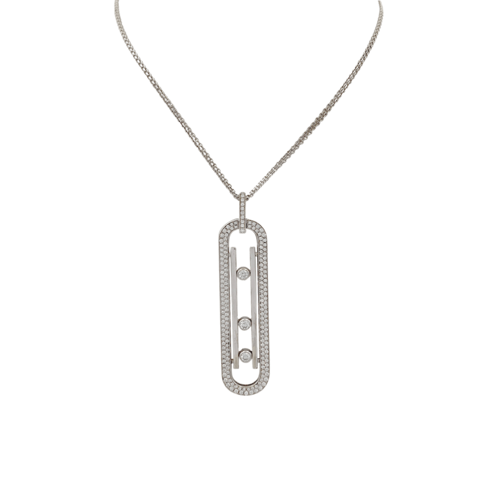 Sautoir Messika, “Move 10th anniversary”, or blanc, diamants. 4