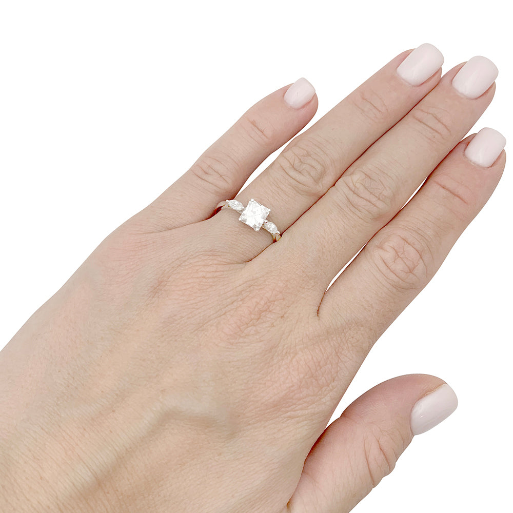 Bague or blanc, diamant 1,08 carat. 5
