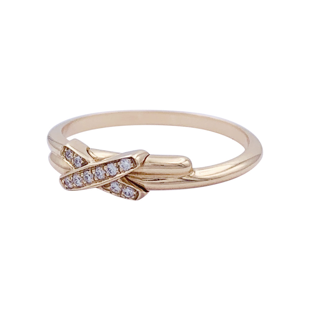 Bague Chaumet, "Jeux de Liens", or rose et diamants. 2
