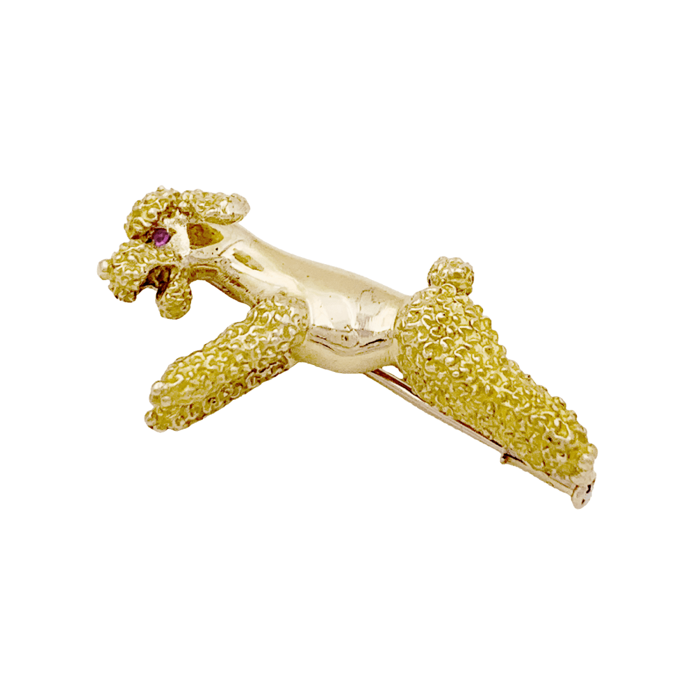Broche Vintage "Chien" or jaune. 1