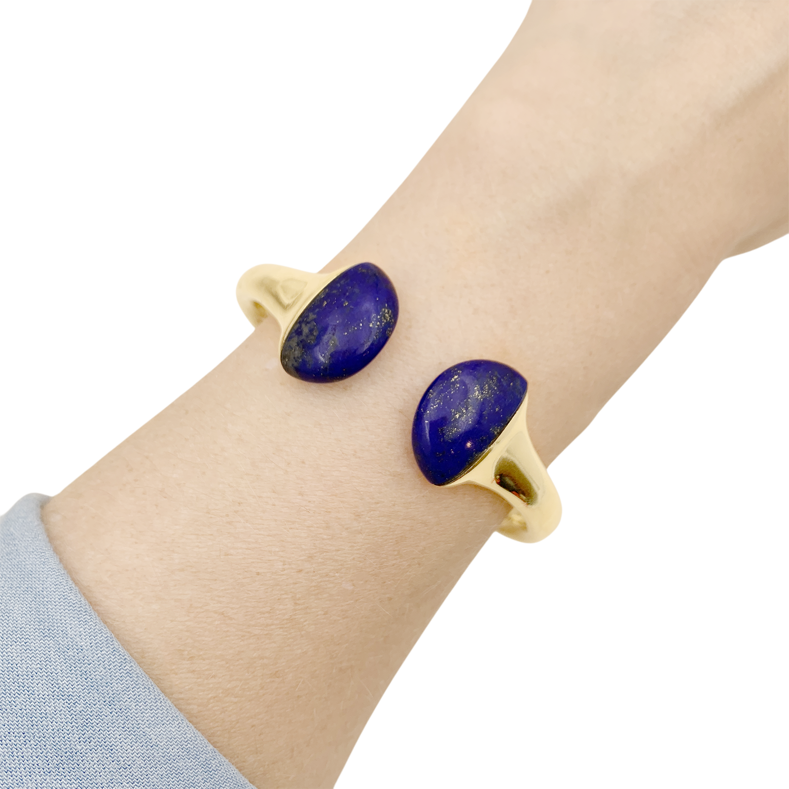 Bracelet jonc, or jaune et lapis-lazuli. 5