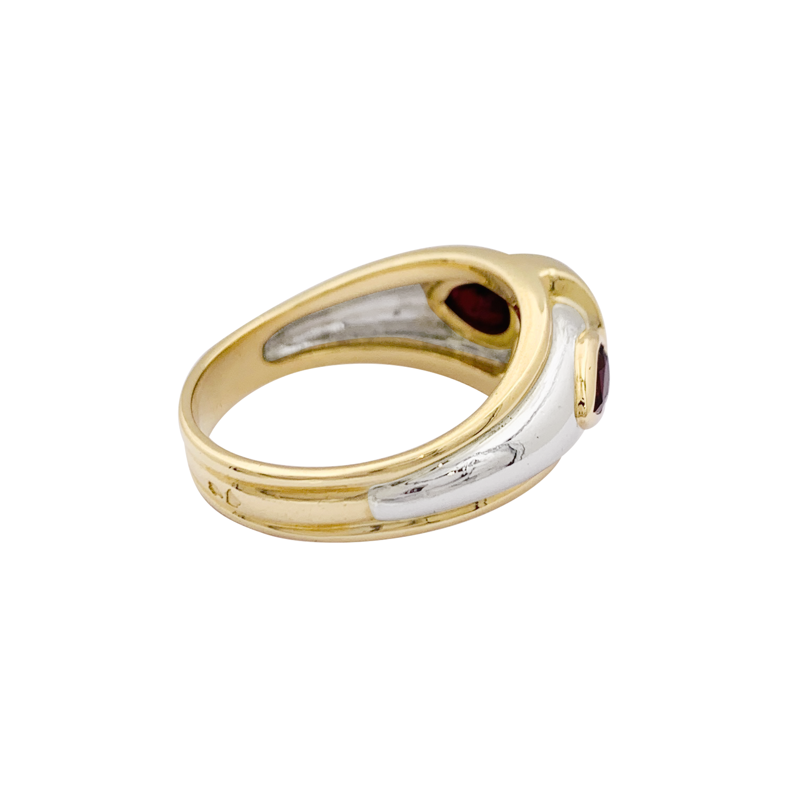 Bague or, platine, diamants, rubis. 4