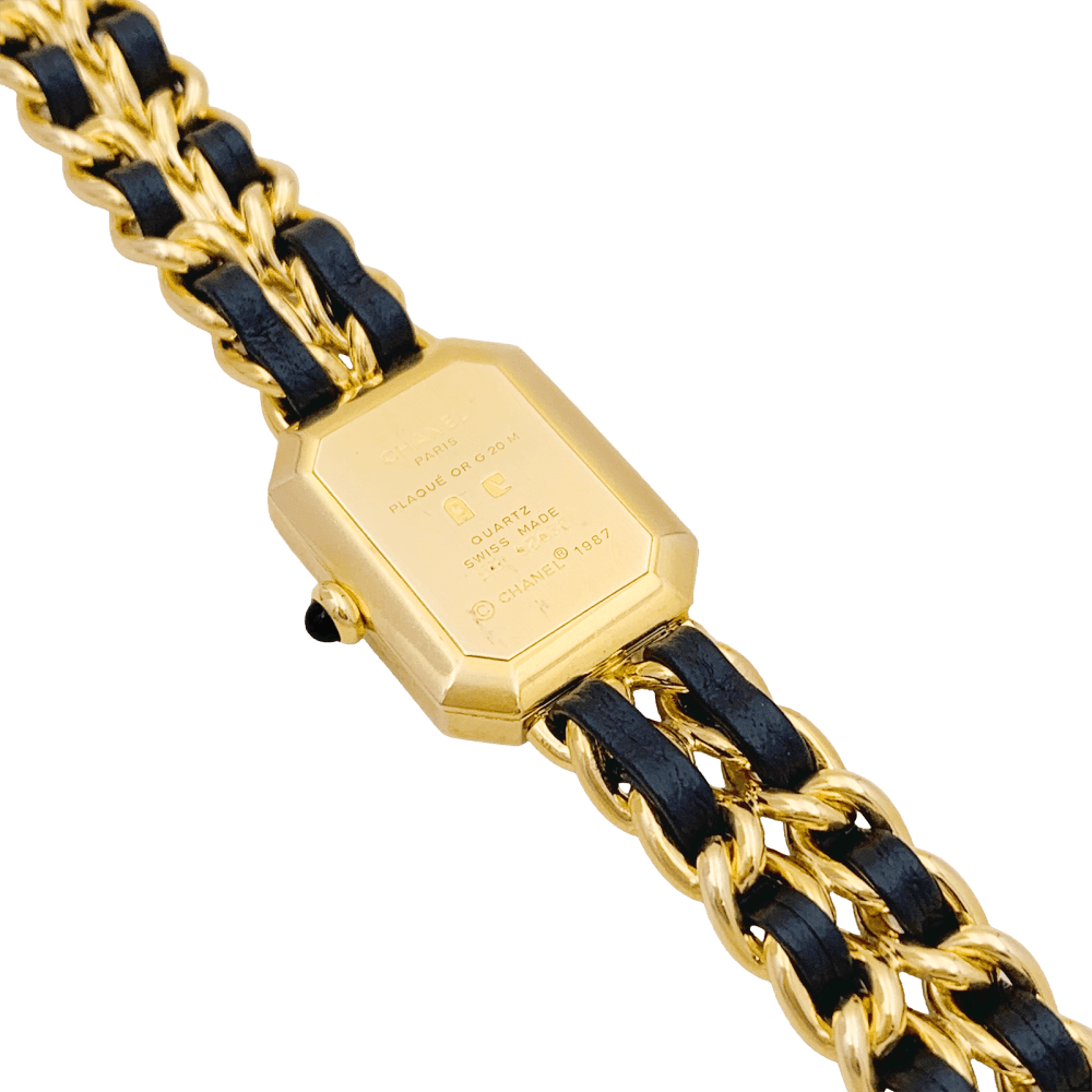 Montre Chanel, "Première", plaqué or, cuir.  3