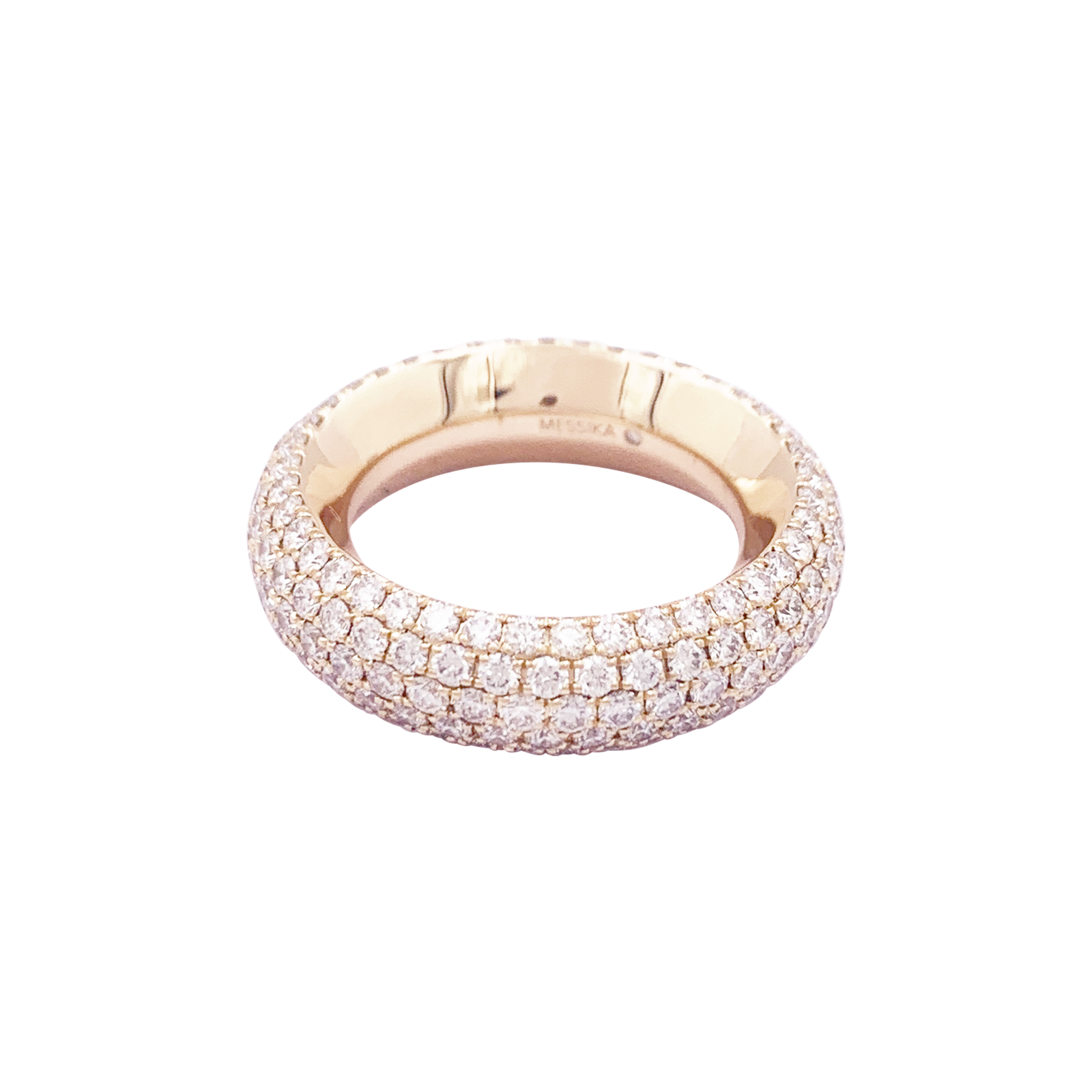 Bague Messika "Divine Enigma" or rose, diamants. 3