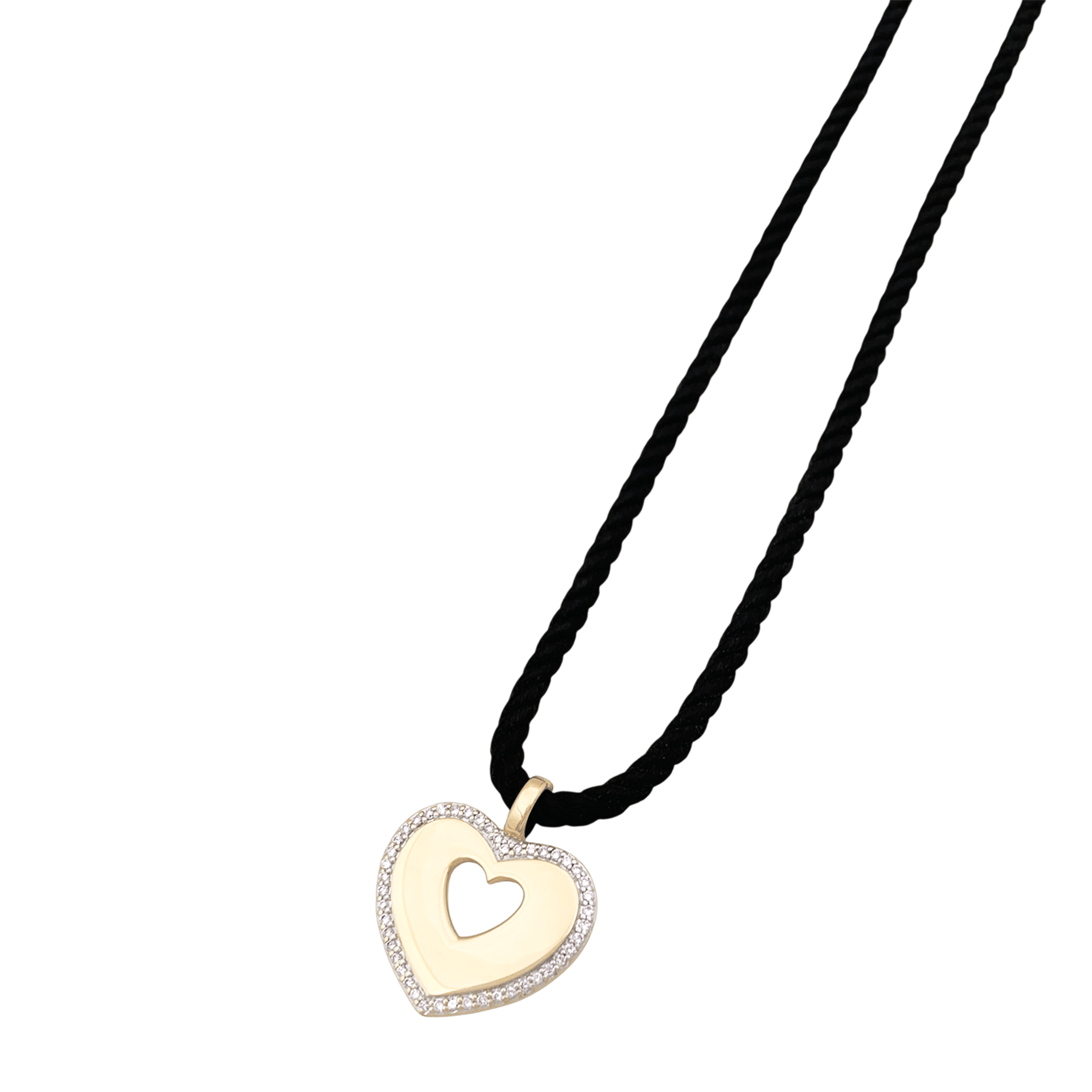 Pendentif Poiray "Coeur Secret" en deux tons d'ors et diamants.  3