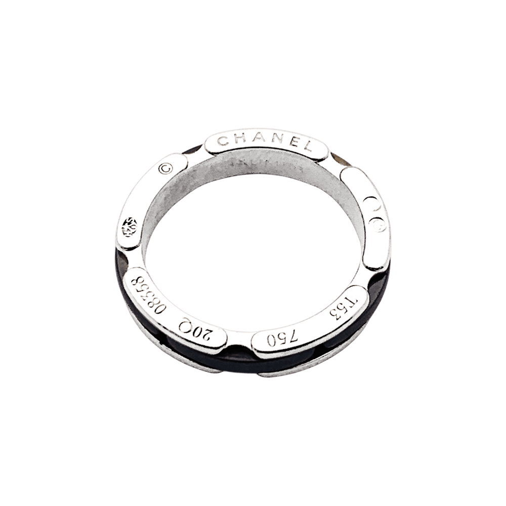 Bague Chanel, "Ultra", or blanc, céramique noire.  3