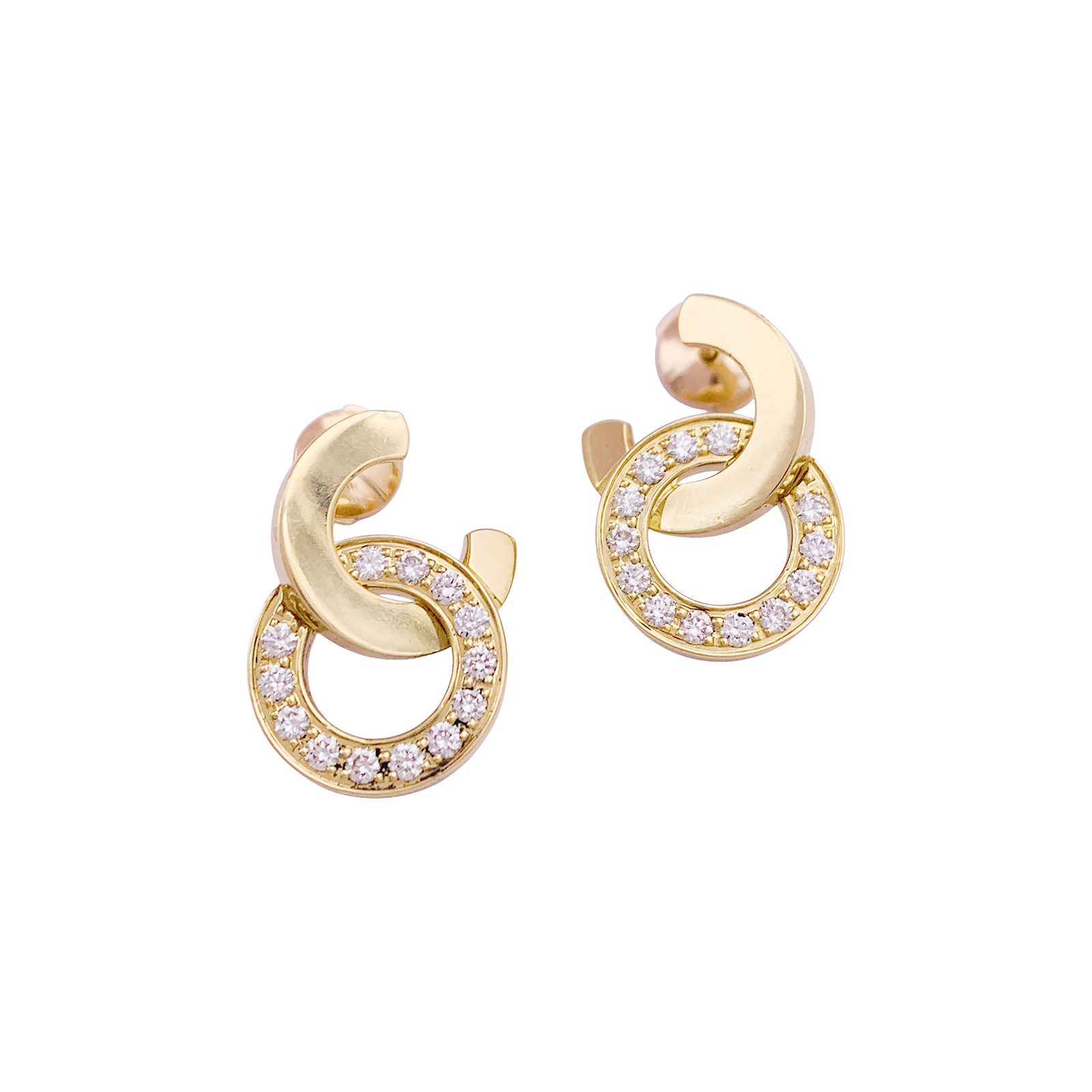 Boucles d'oreilles PIAGET "POSSESSION" or rose, diamants. 3