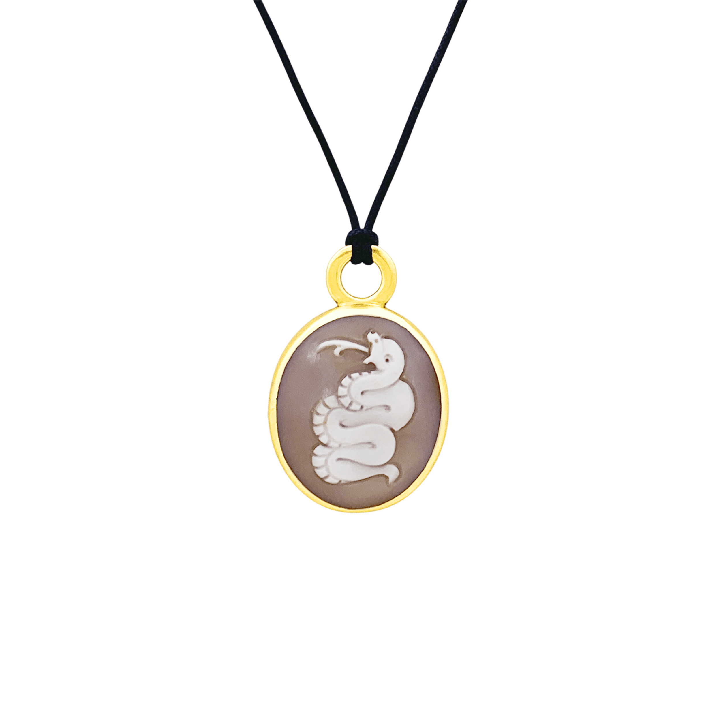 Pendentif Pomellato, "Eva", or rose, camée coquille.  1