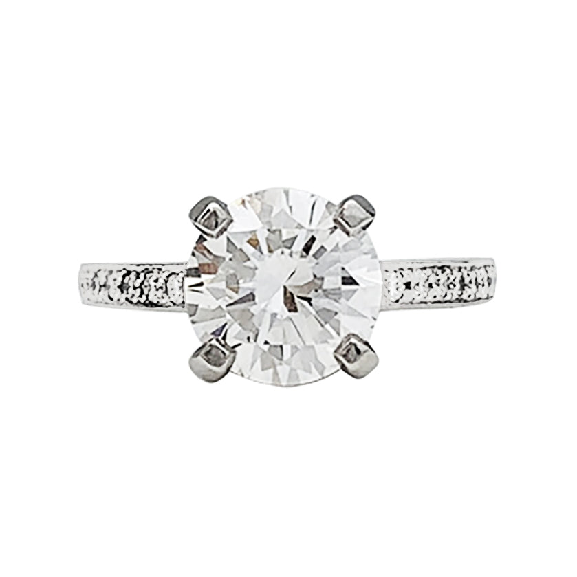 Bague platine avec diamant de 2,02 carats - Certificat HRD 8