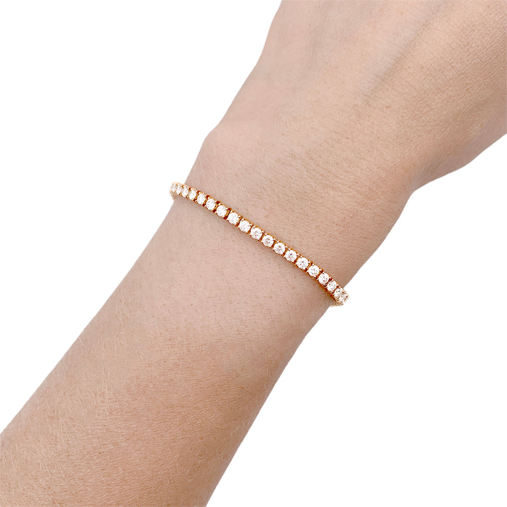 Bracelet Cartier, "Lignes Essentielles", or rose, diamants. 5