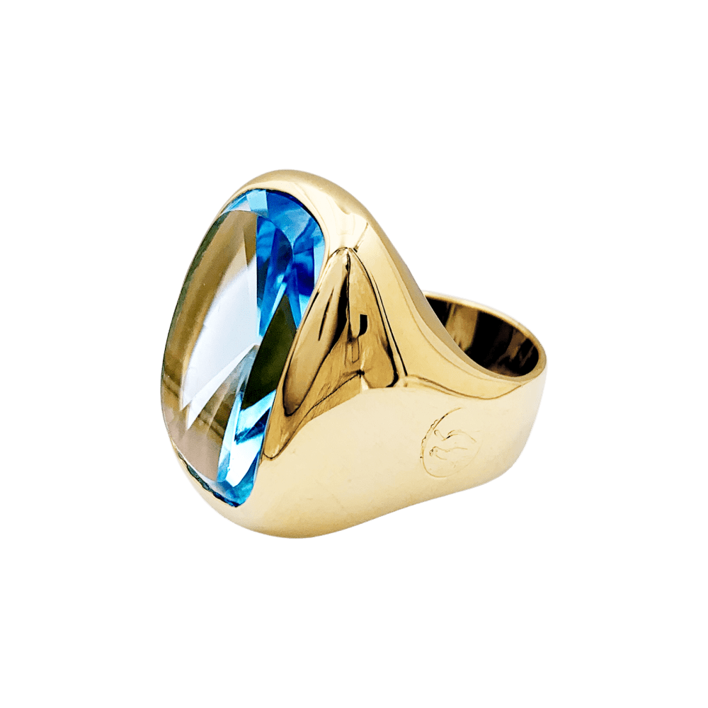 Bague or jaune et topaze  2