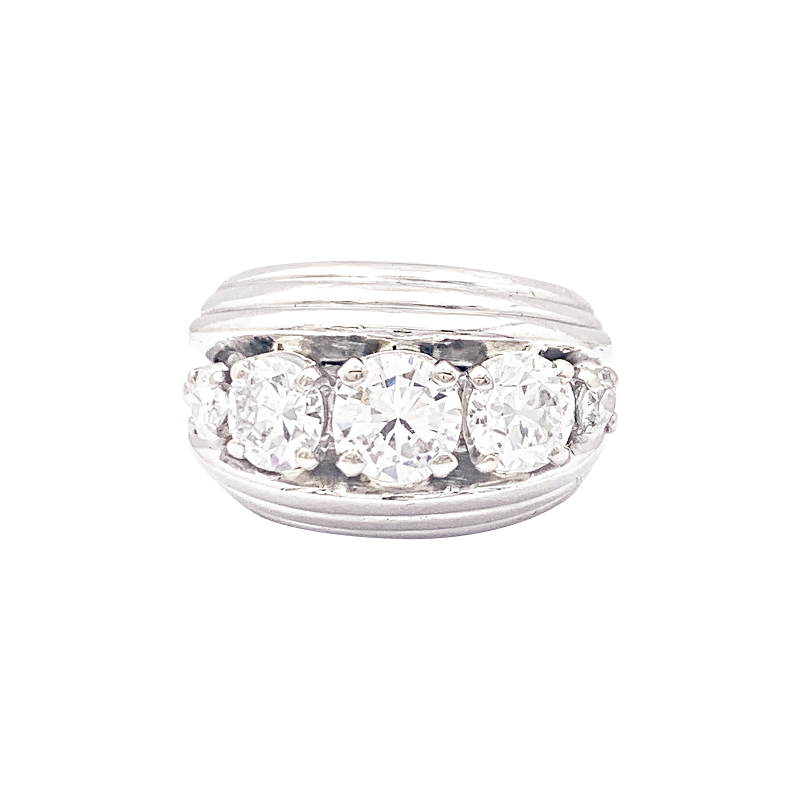 Bague platine, diamants. 6