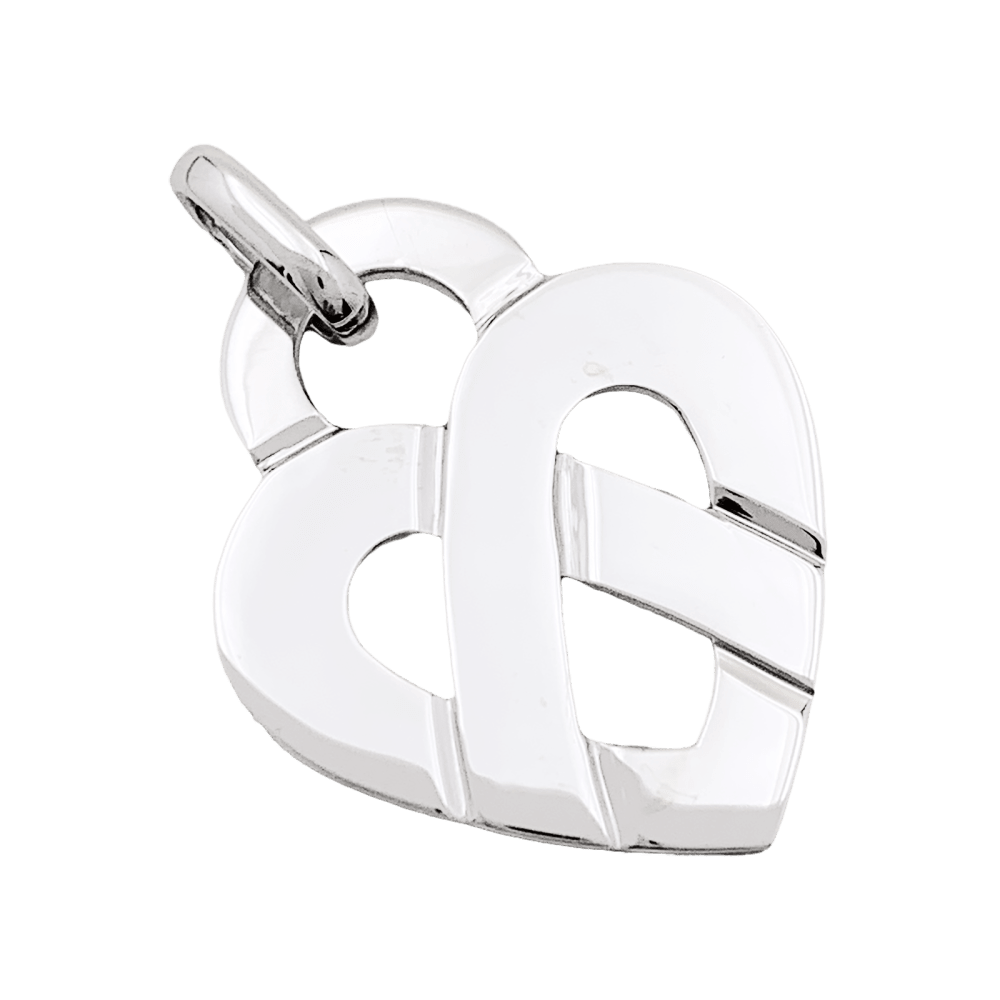 Pendentif Poiray, "Coeur Entrelacé", or blanc. 3