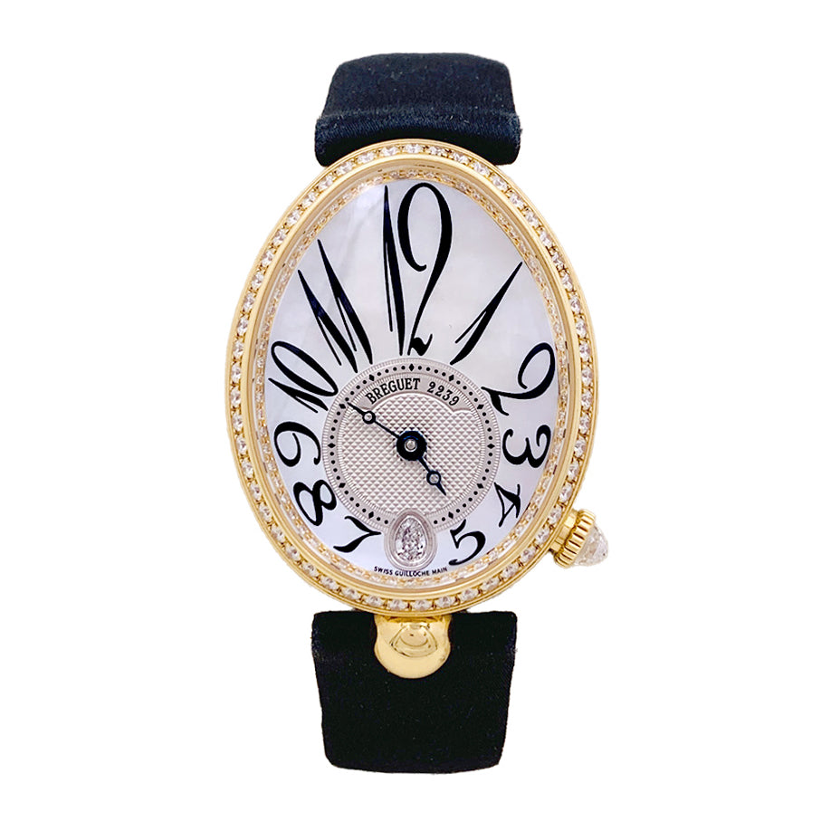 Montre Breguet "Reine de Naples" or rose, diamants, nacre, satin. 1