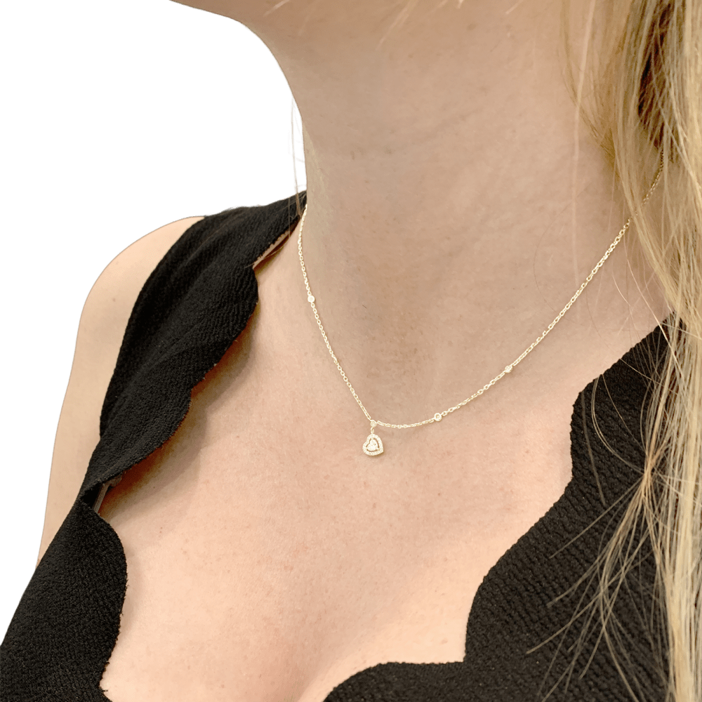 Collier Messika, "Joy Heart", or rose et diamants. 8