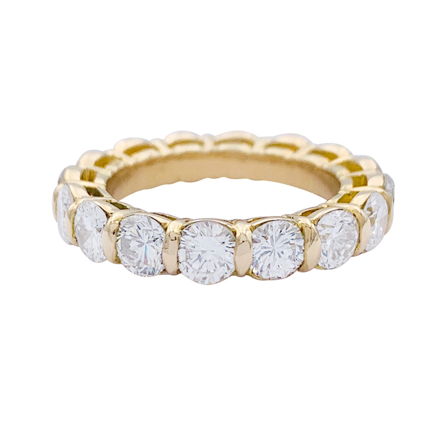 Alliance or jaune et diamants. 3