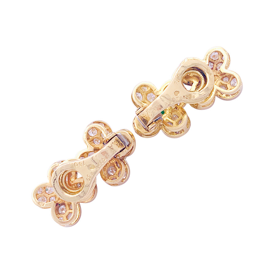 Clips Van Cleef & Arpels, "Fleurette", en or jaune, diamants et émeraudes. 2