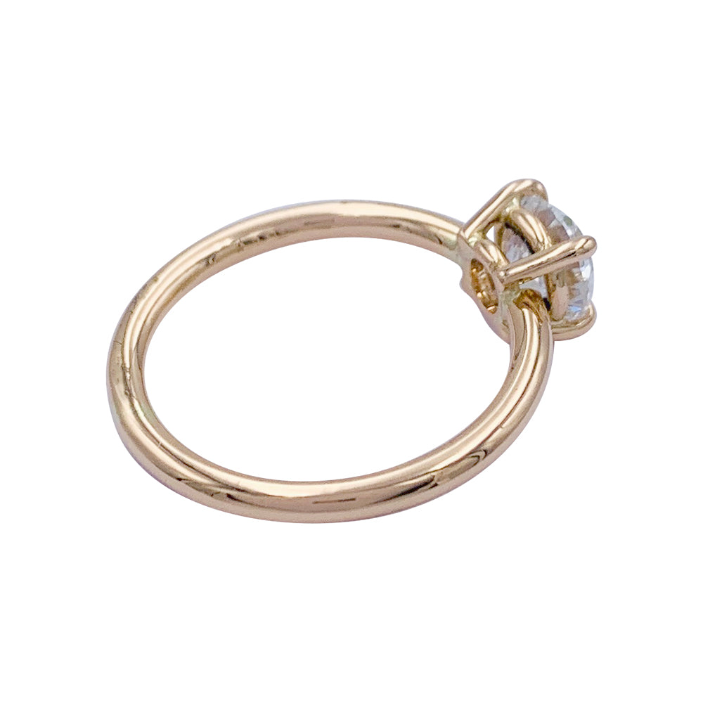 Bague solitaire en or rose, diamant 1 carat. 7