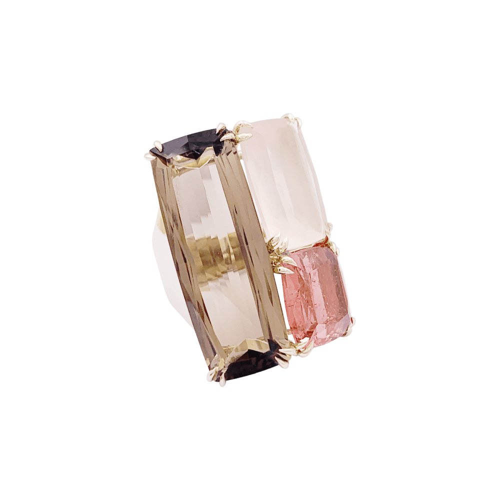 Bague H.Stern, collection "Cobblestones", or noble, pierres de couleur.  2