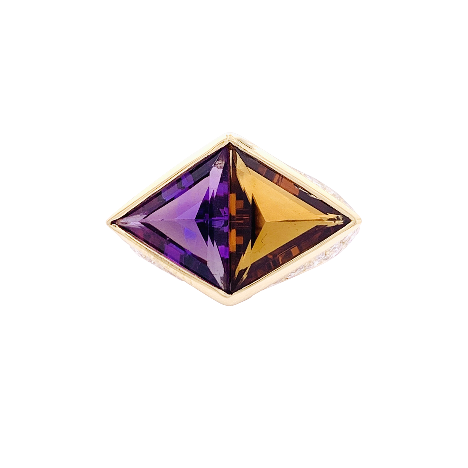 Bague O.J. Perrin, or jaune, citrine, améthyste et diamants.  1
