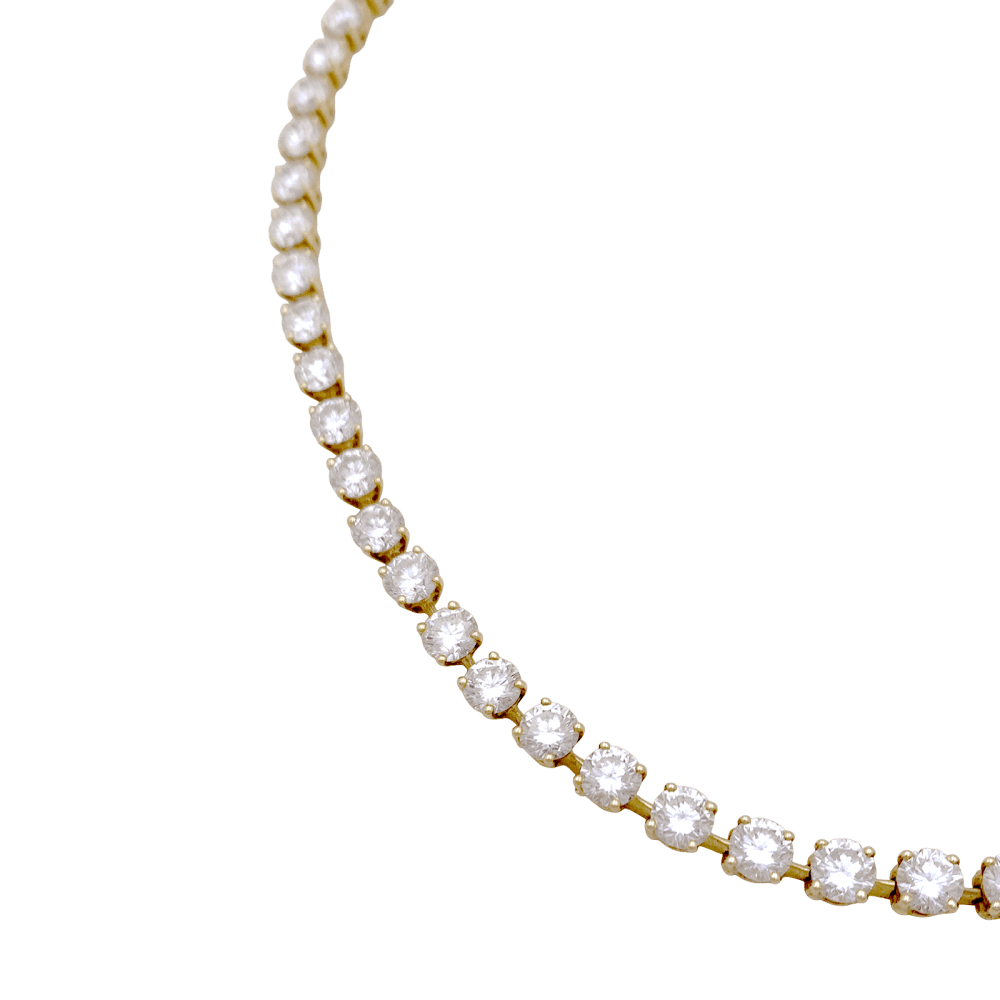 Collier rivière Cartier, or jaune et diamants.  5