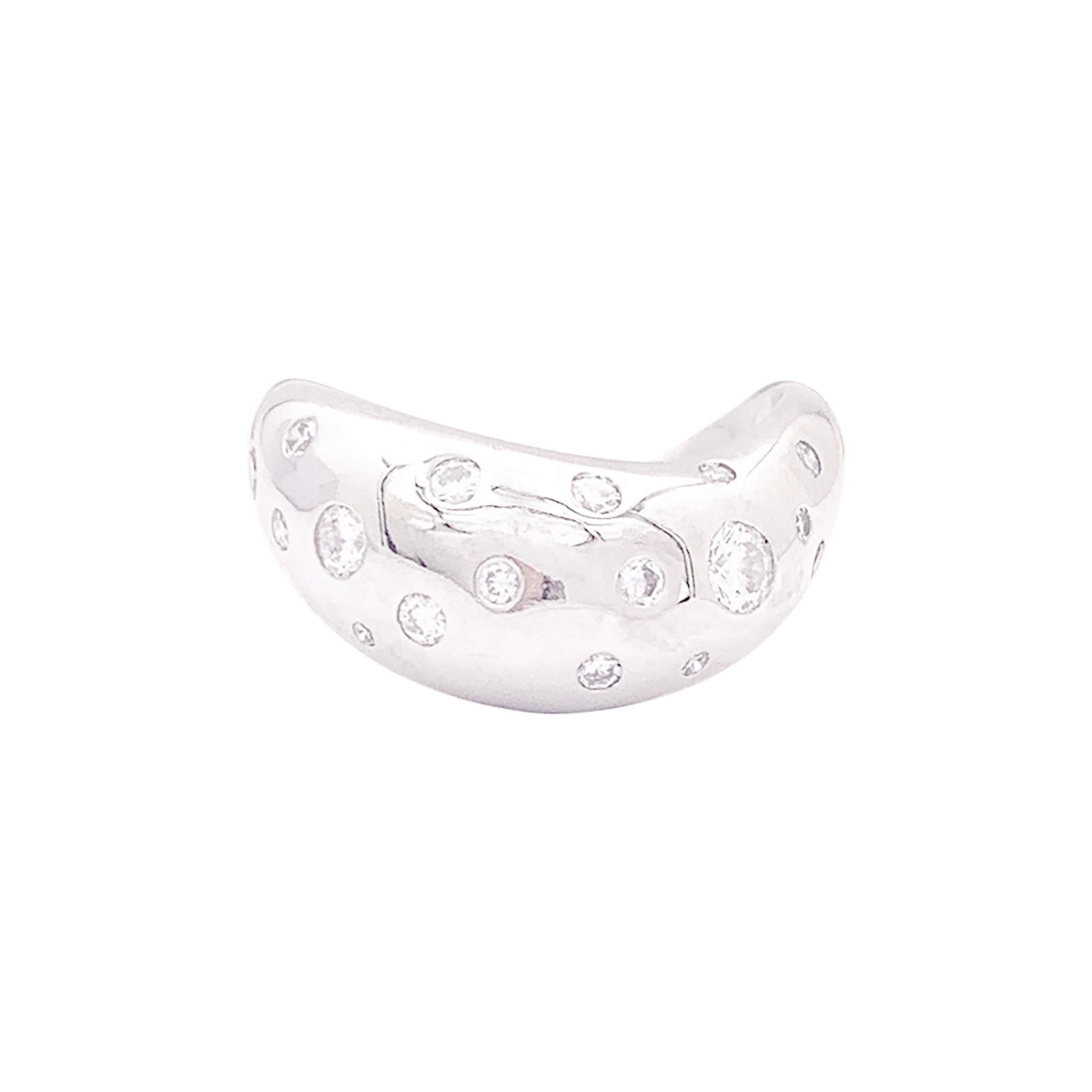 Bague Fred "Mouvementée" or blanc, diamants. 4