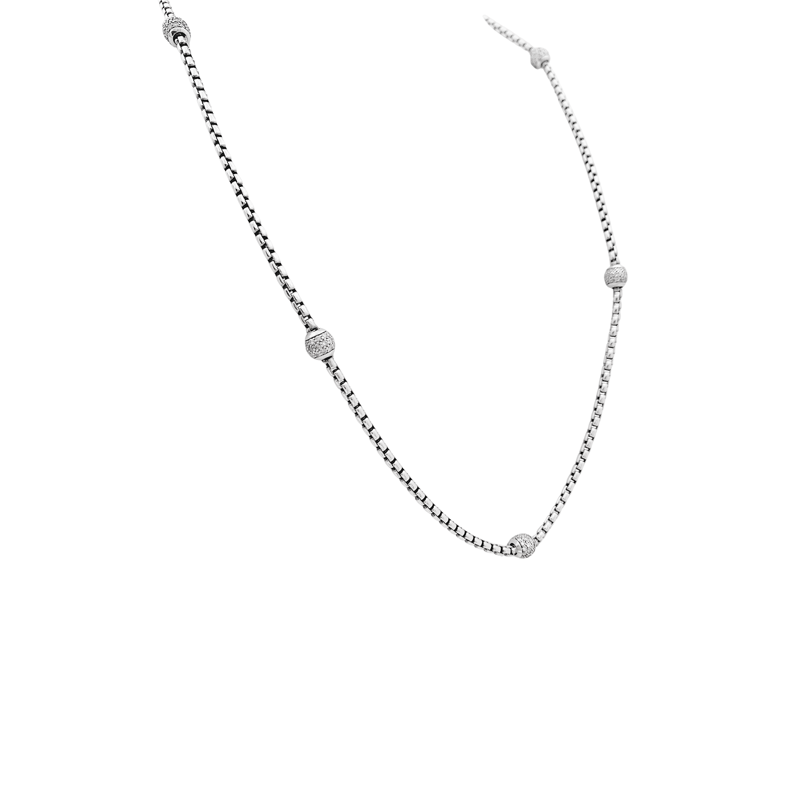 Collier David Yurman, argent, diamants. 2
