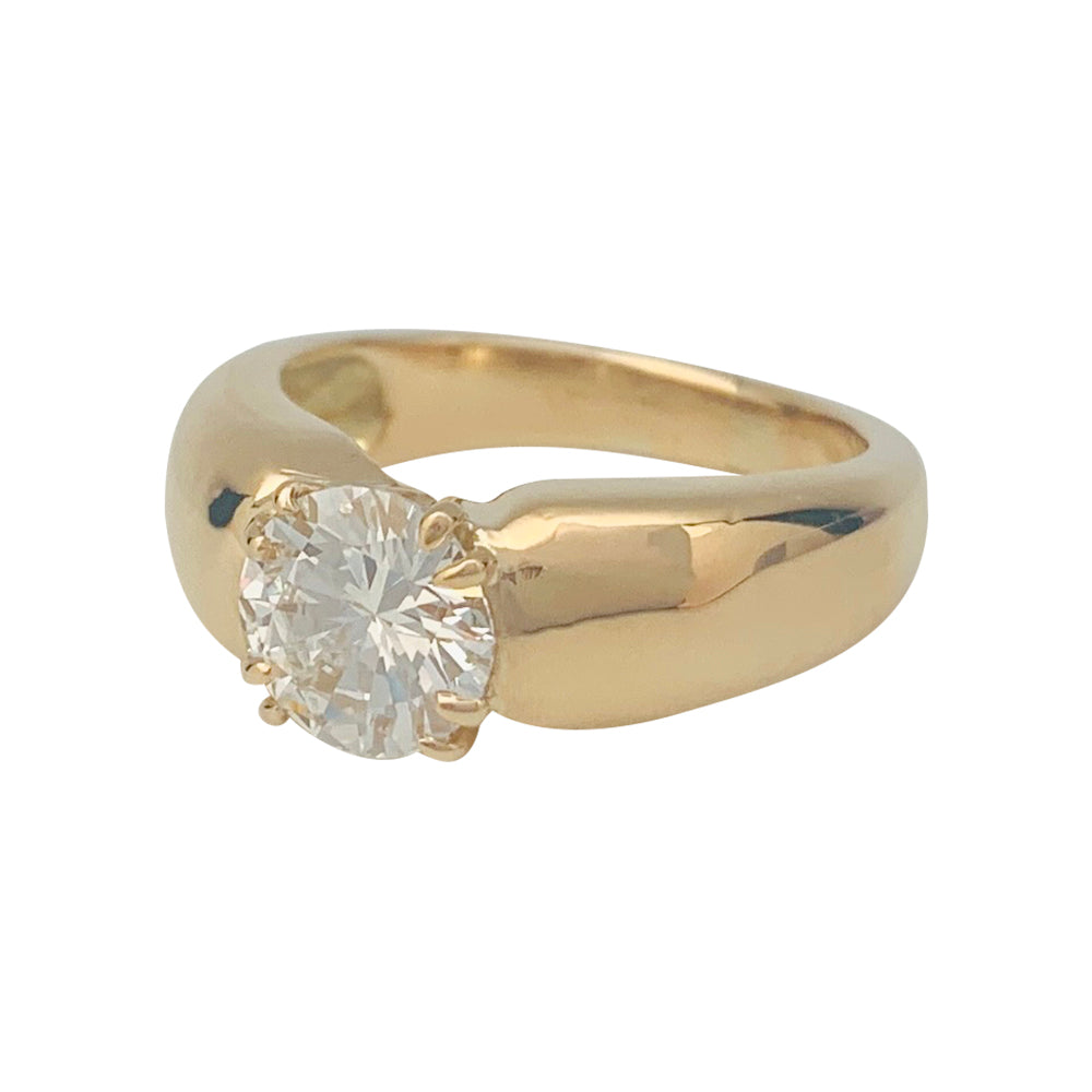Bague jonc or jaune, diamant. 5