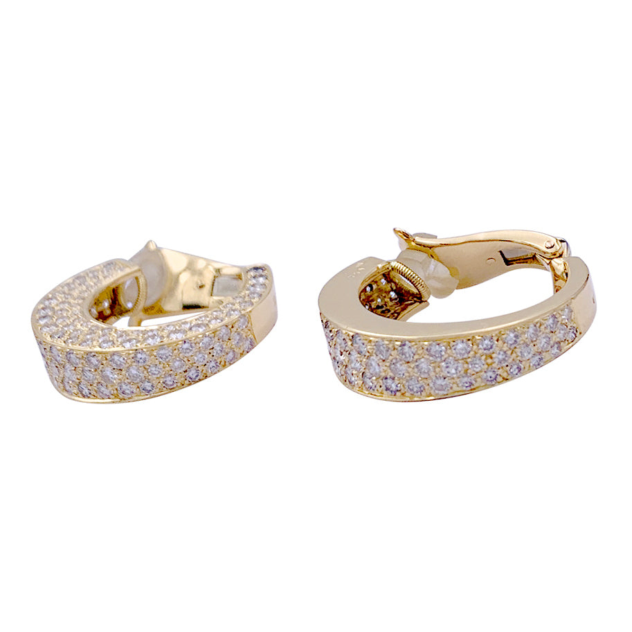 Clips d'oreilles O.J Perrin "Arena", or jaune, diamants. 2