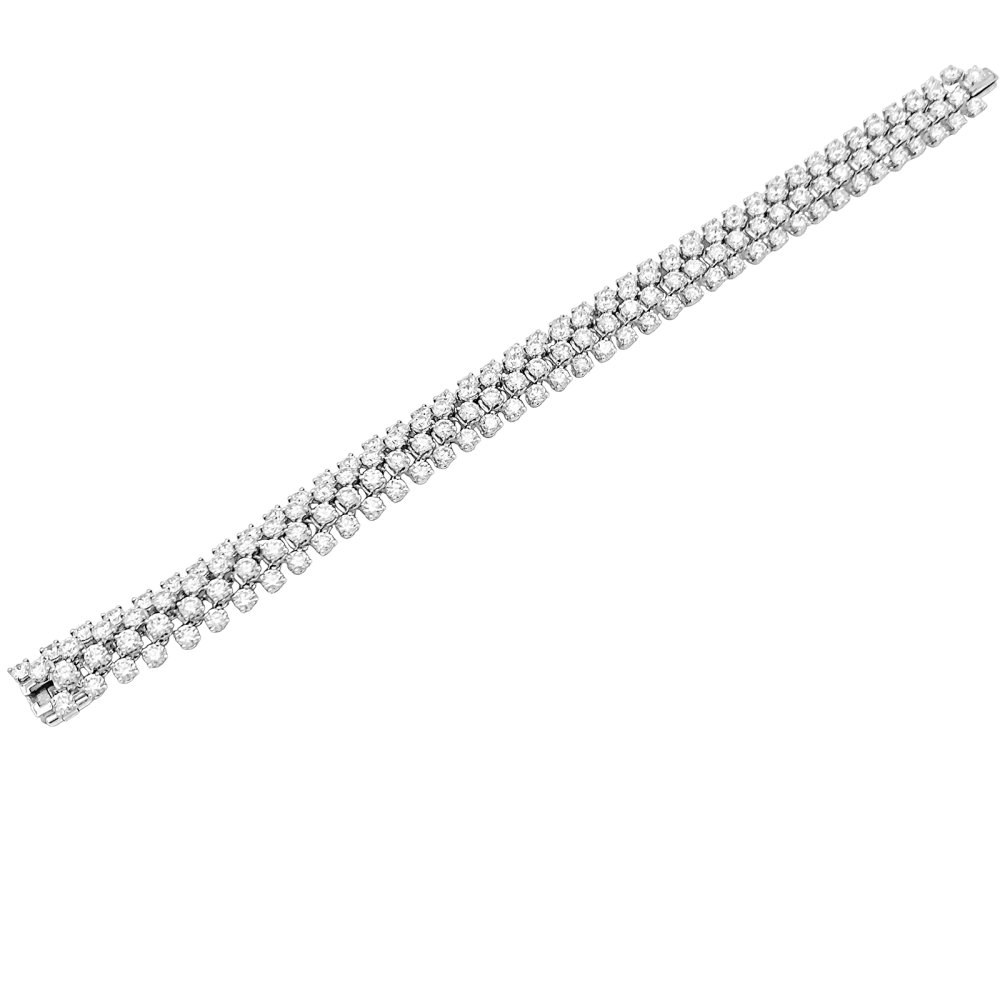Bracelet Boucheron, "Angélique" rivière de diamants, or blanc. 2
