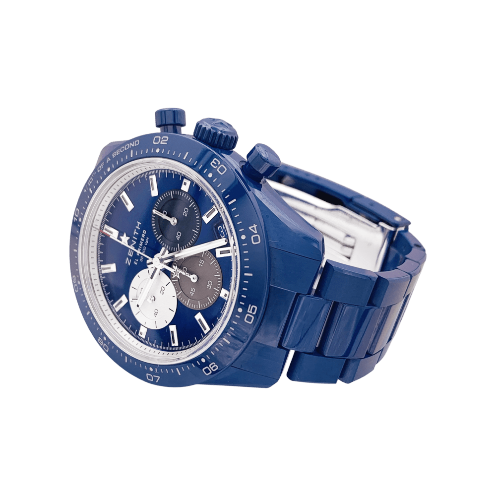 Montre Zenith, "Chronomaster Sport 160th Anniversary Edition", céramique bleue.  4