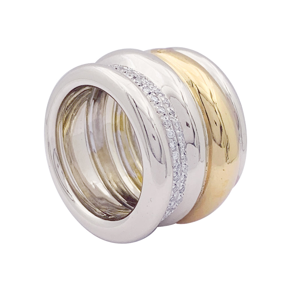 Bague Pomellato, "Tubolare", deux ors et diamants. 2