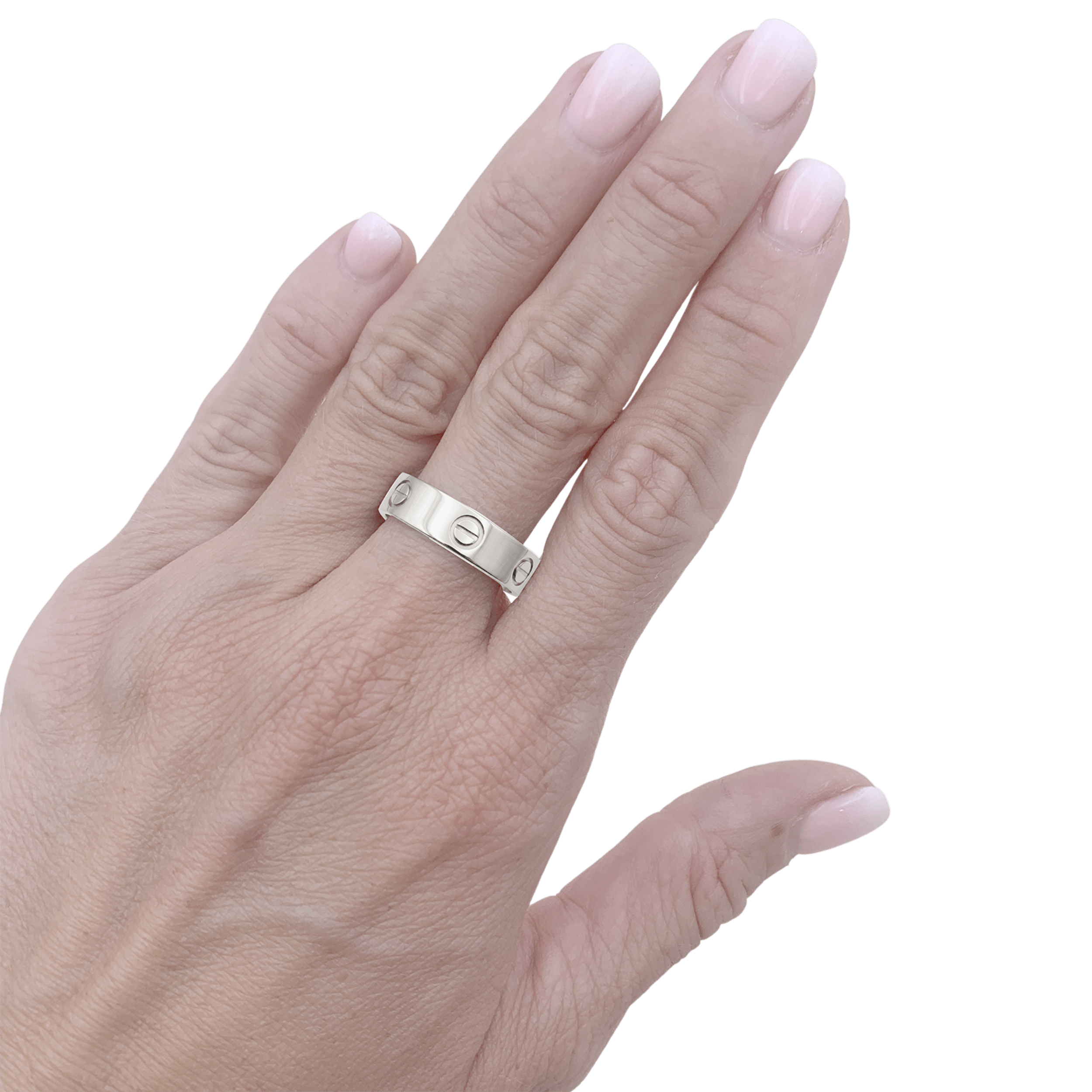 Bague Cartier "Love Classique", or blanc.   6
