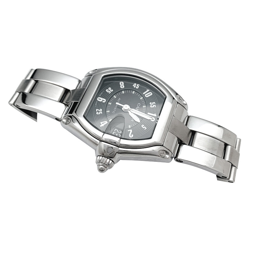 Montre Cartier Roadster en acier. bracelet cuir 4