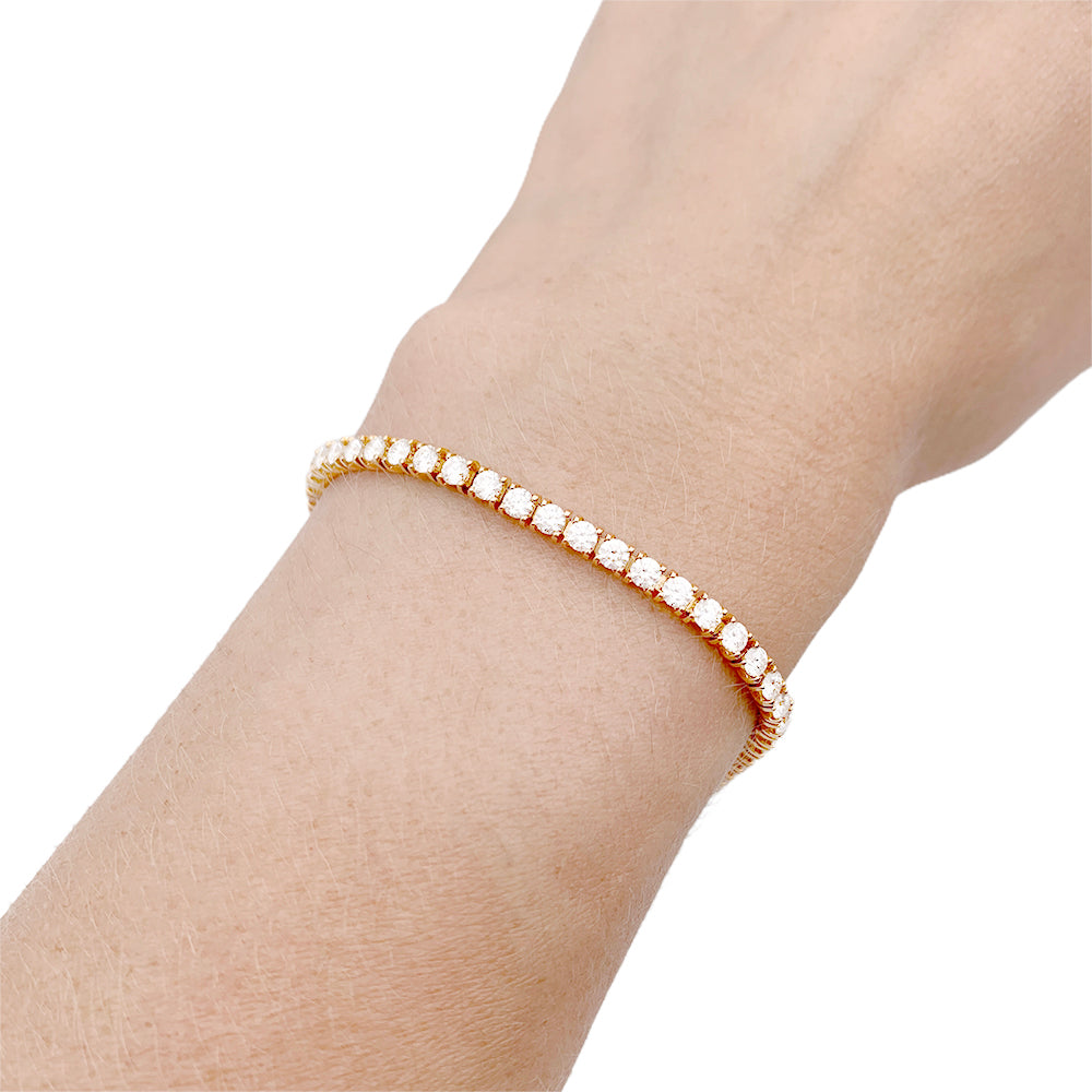 Bracelet Cartier, "Lignes Essentielles", or rose, diamants. 6