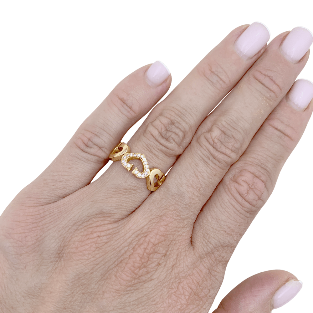 Bague CARTIER,  « Cœurs C », or jaune, diamants.  6