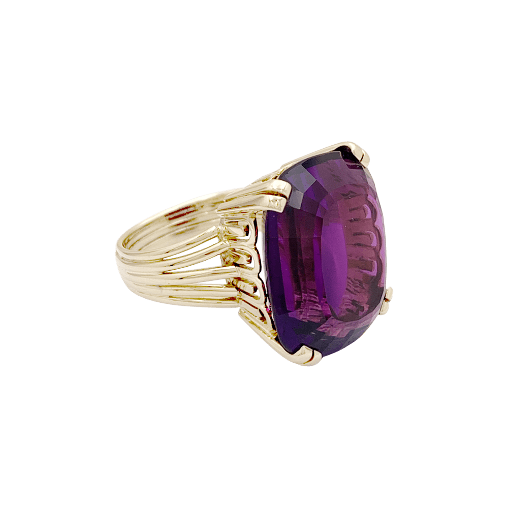 Bague or jaune et améthyste. 3