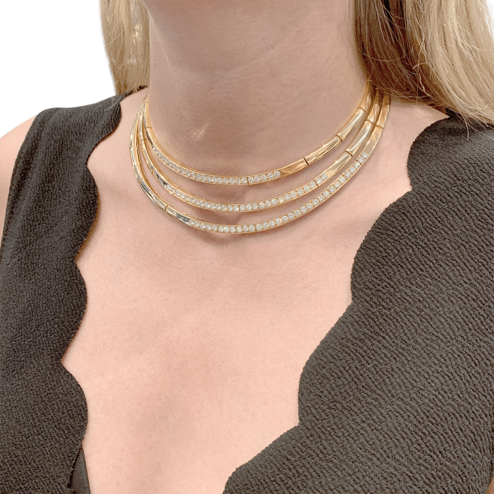 Collier Van Cleef & Arpels, or jaune et diamants.  7