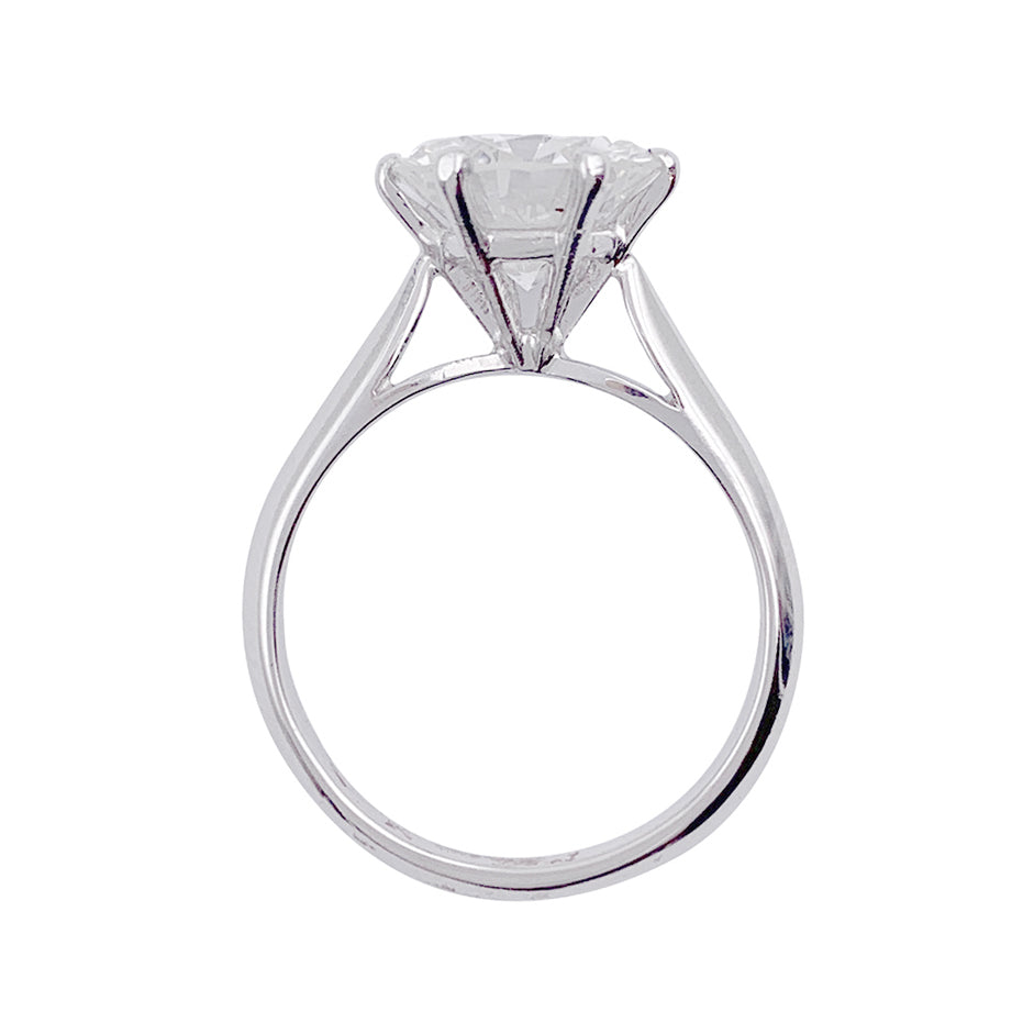 Solitaire platine, or blanc, diamant 2,30 cts. 2