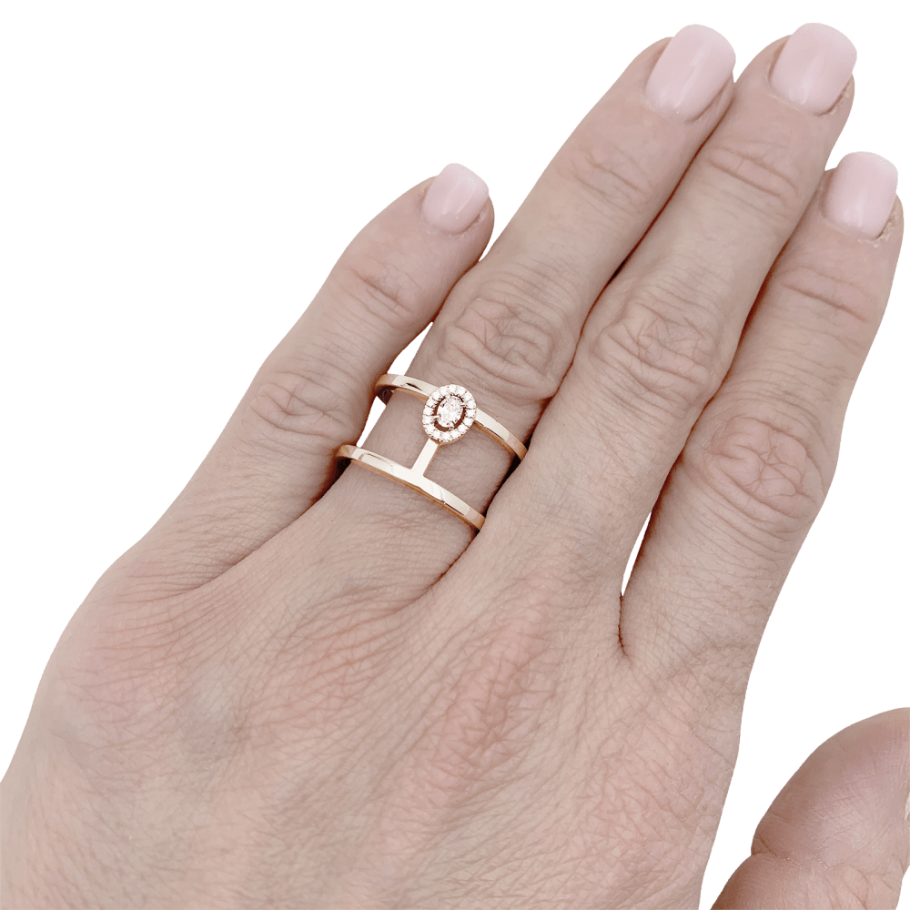 Bague Messika, "Glam'Azone", or rose et diamants.  6