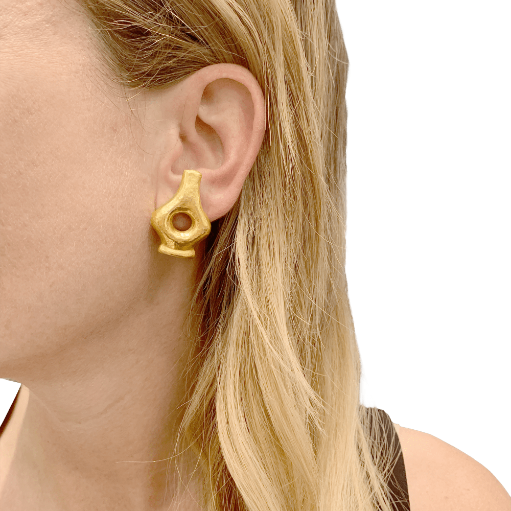 Boucles d'oreilles Lalaounis « Mesopotamia », or jaune martelé. 5