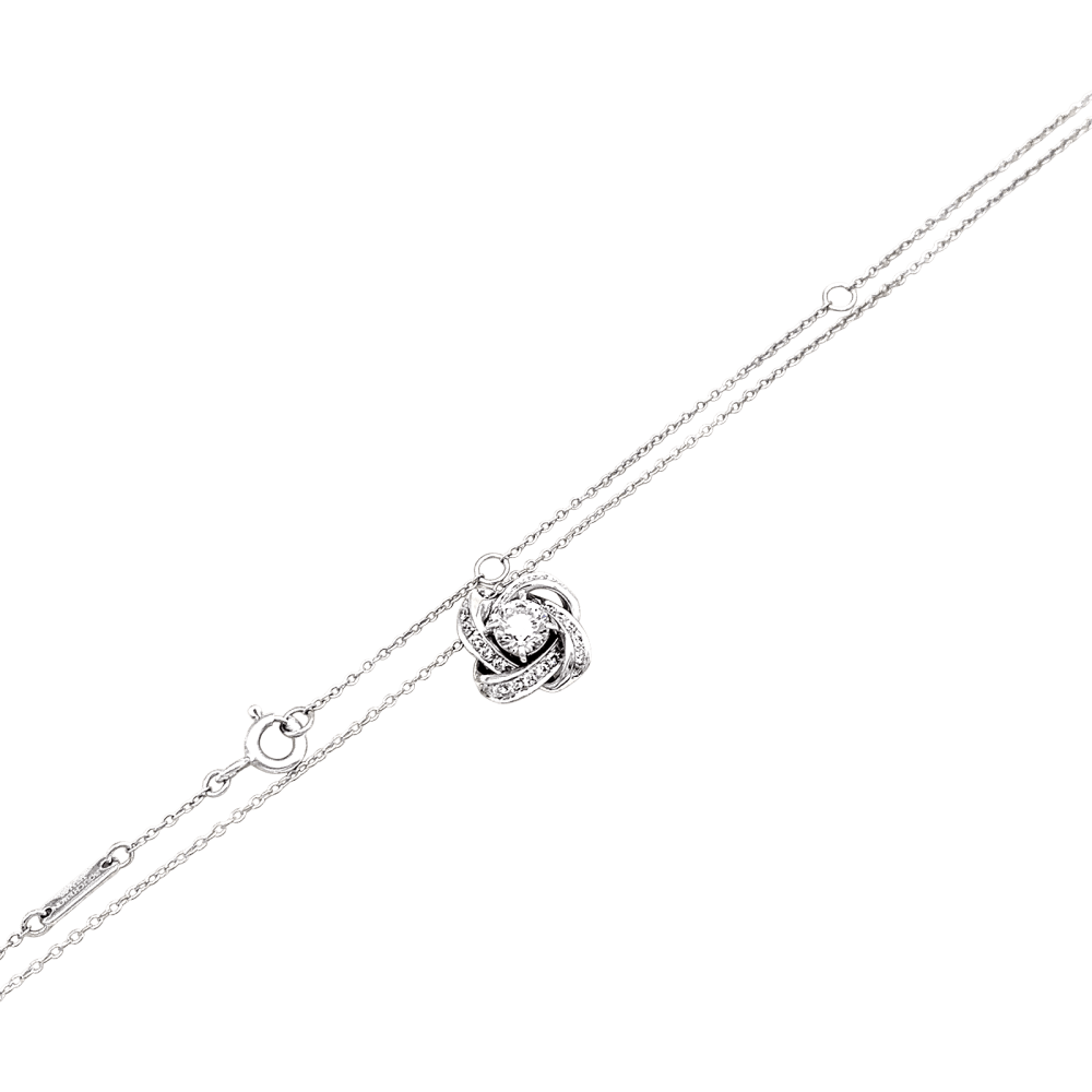 Collier Boucheron, « Ava Pivoine », or blanc, diamants. 3