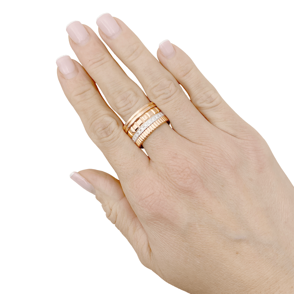 Bague Boucheron, «QUATRE RADIANT ÉDITION», deux ors et diamants.  6
